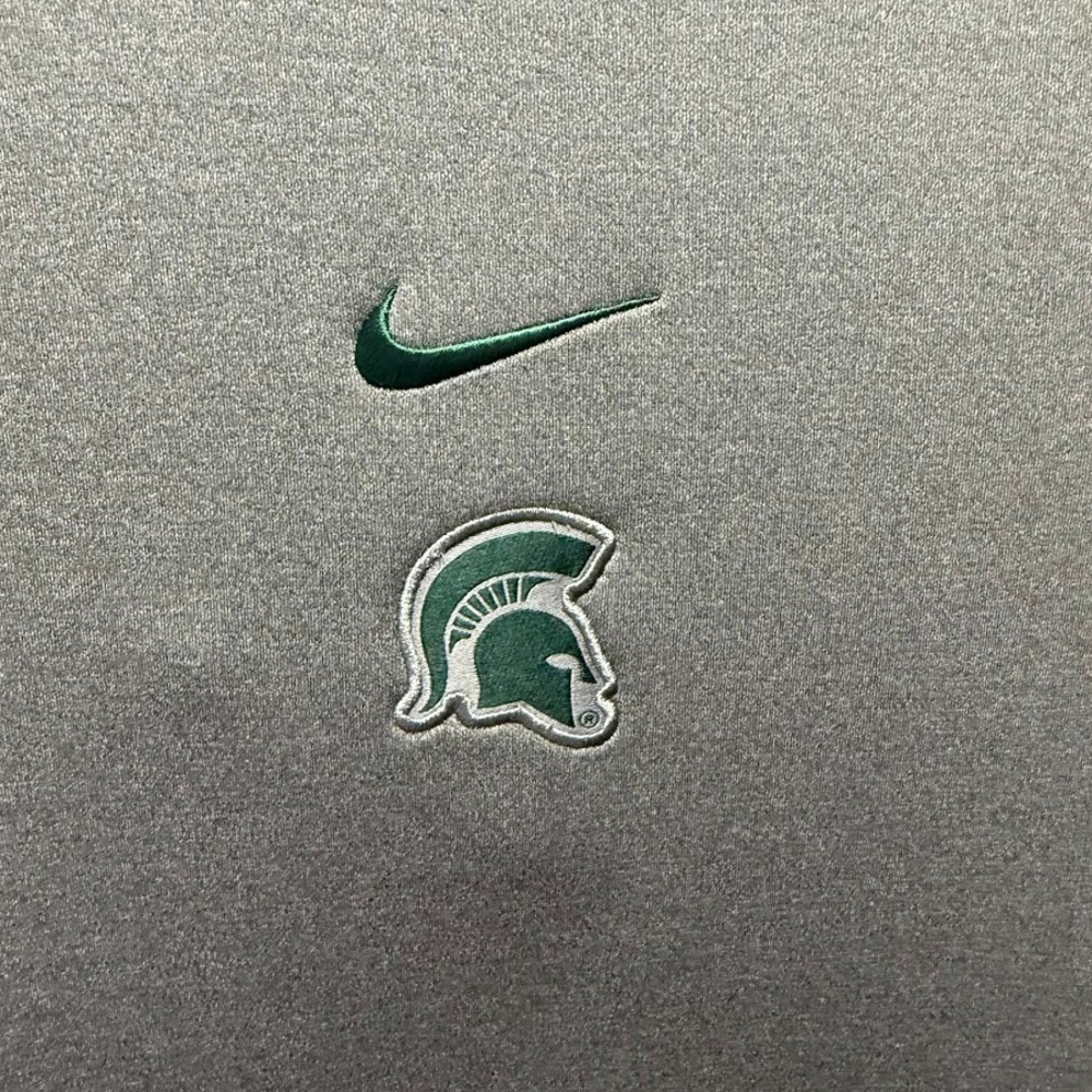 Nike Michigan State Spartans Mens Short Sleeve Hoodie Grey Large NEW WITH TAG - Picture 2 of 7